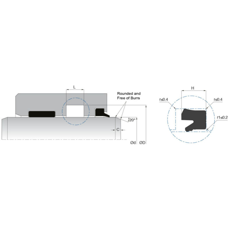 KL85 Pneumatic Sealing Elements Uring Jenis Mudah instalasi gesekan rendah