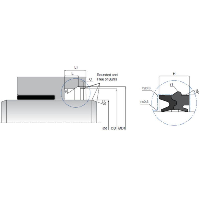KL80 Pneumatic Cylinder Rod Seals Bahan NBR / TPE Dengan Kinerja Pembersih yang Lebih Baik