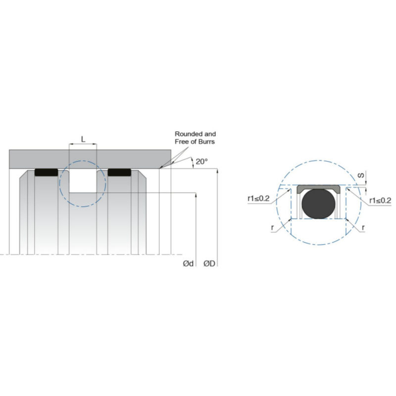 Kecepatan Tinggi PTFE Piston Seal Jenis Double Acting Low Friction