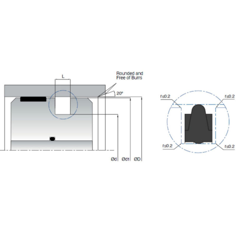 KL71 Pneumatic Cylinder Piston Seals Tipe Double Acting Untuk Katup