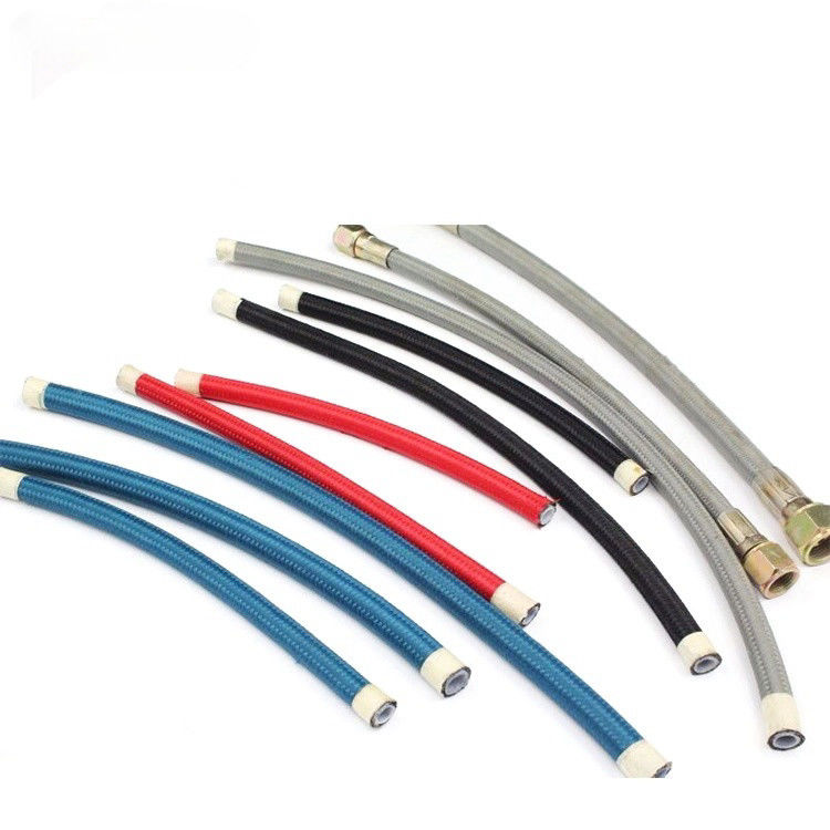 PTFE perak hitam stainless steel dipintal selang saluran bahan bakar Static-Free Racing Car Steel dipintal selang bahan bakar