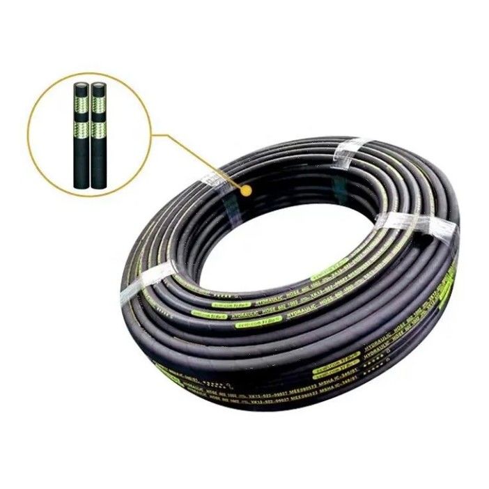 Mesin Crimping Hydraulic Hose En853 1sn dengan lapisan luar minyak hitam dan lapisan dalam tahan minyak